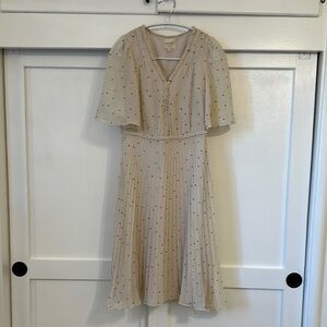 Sezane Cream Dress with Black Polka Dots